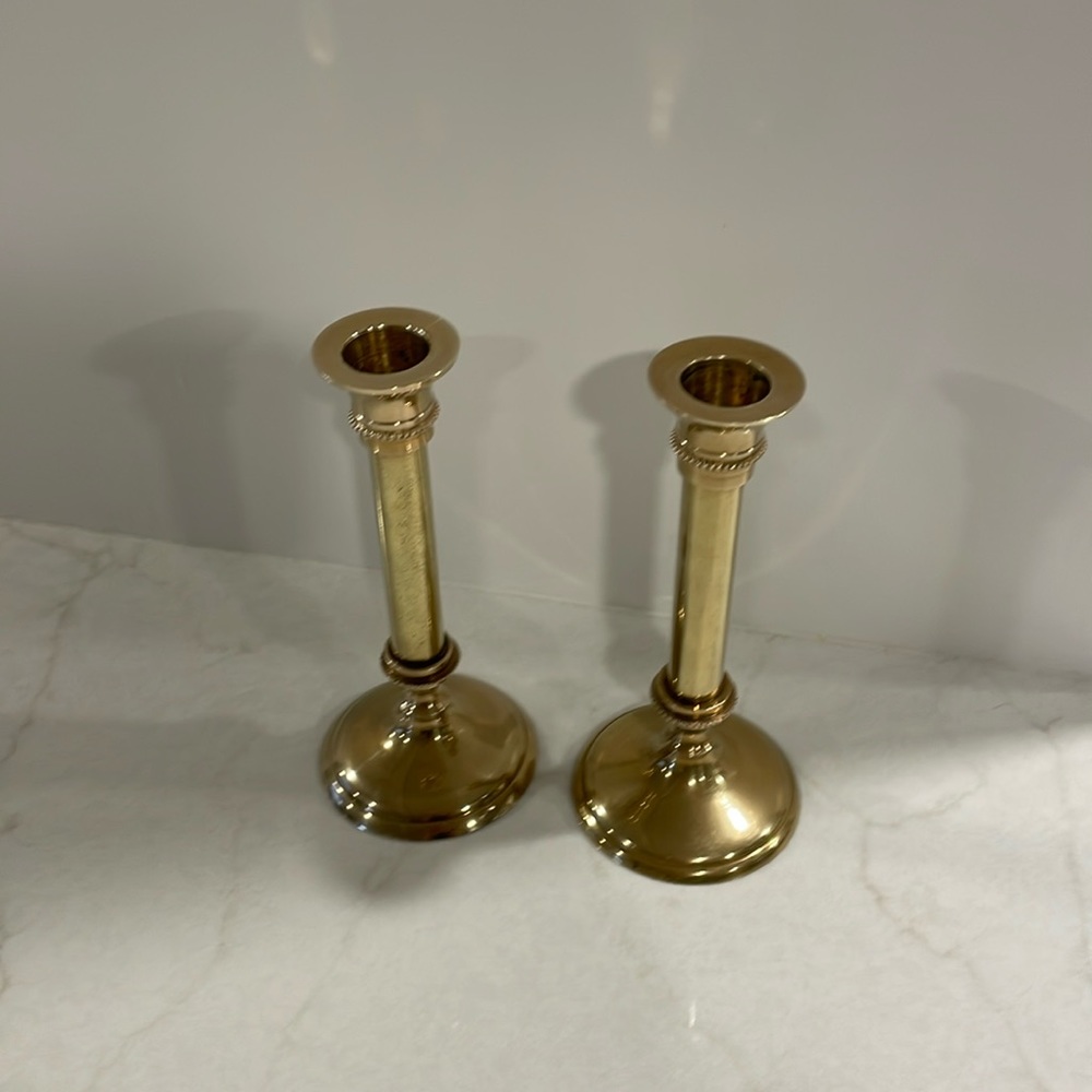 Brass candlesticks. Have 4 this size. See additional post for other 2.